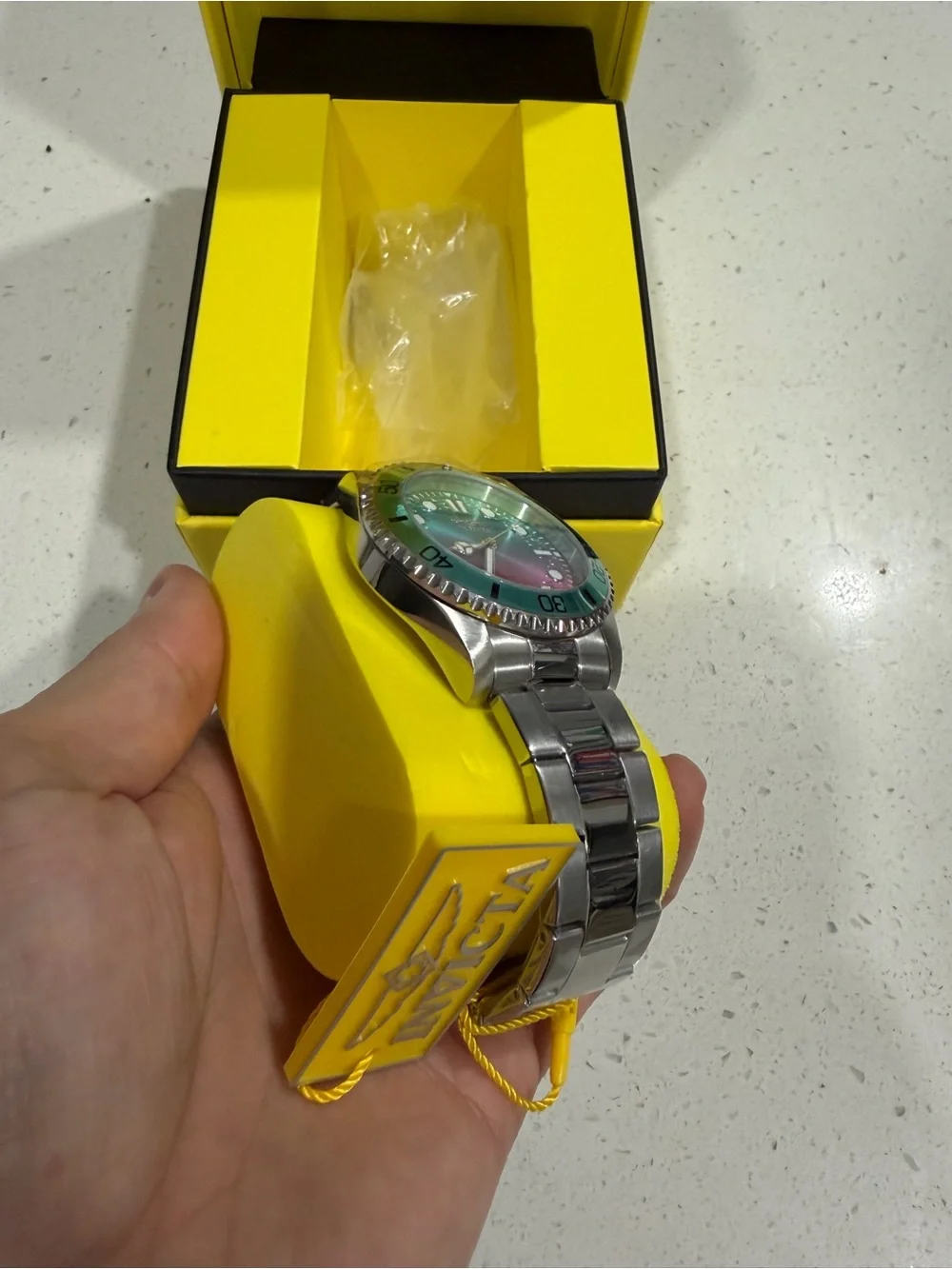 Invicta Pro Diver Kromatyk 50931 Men's 43mm Steel Watch Pink Blue Dial NEW Box